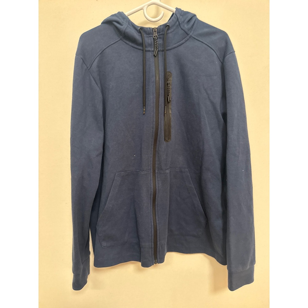 Member's Mark Mens Everyday Full Zip Active Hoodie Navy Blue Large